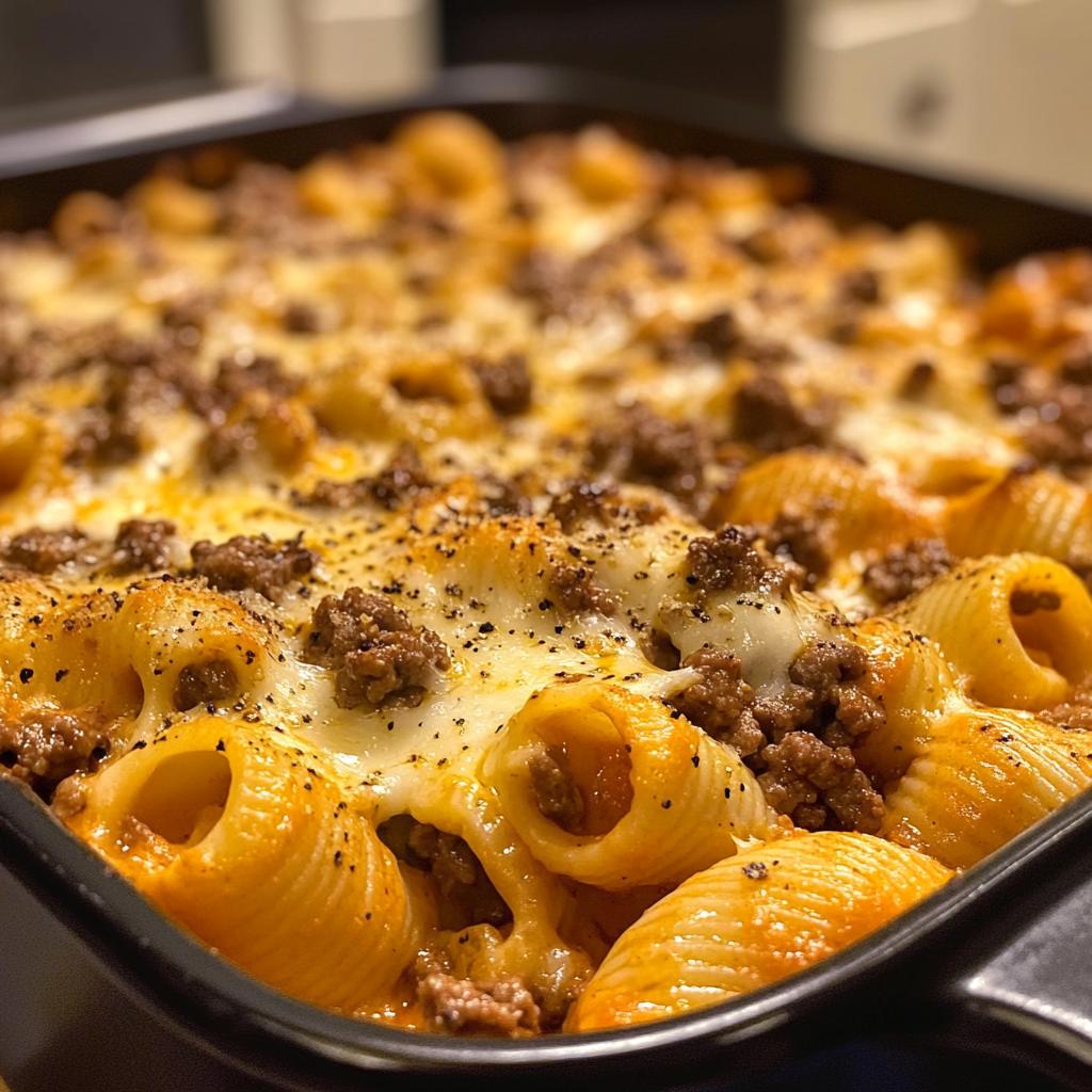 creamy beef and shells