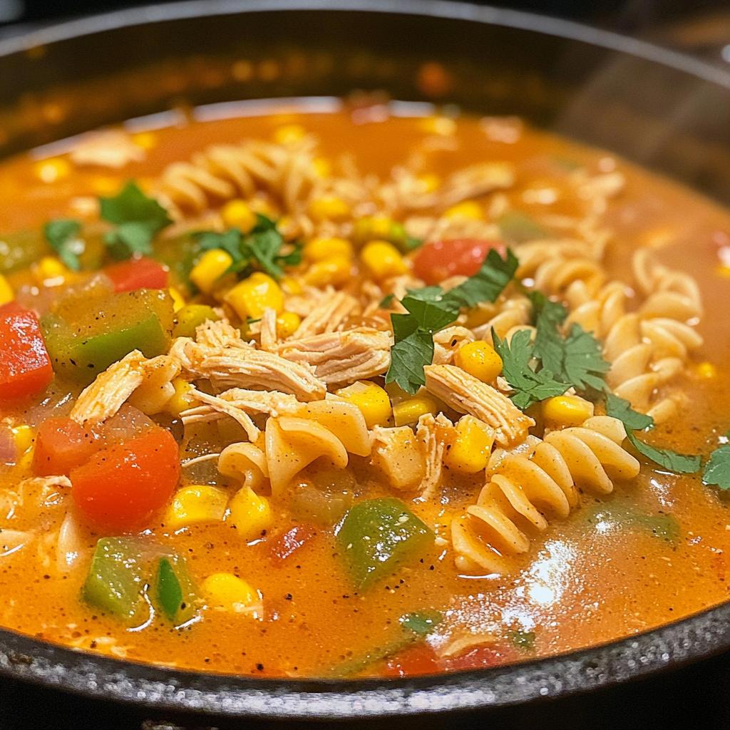 creamy cajun chicken pasta soup - detail 1