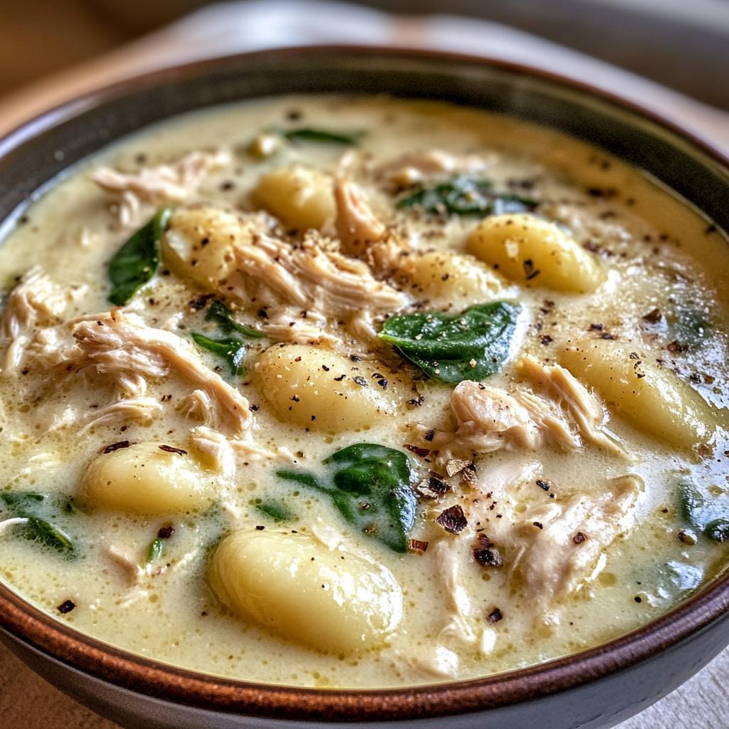 creamy garlic chicken gnocchi soup