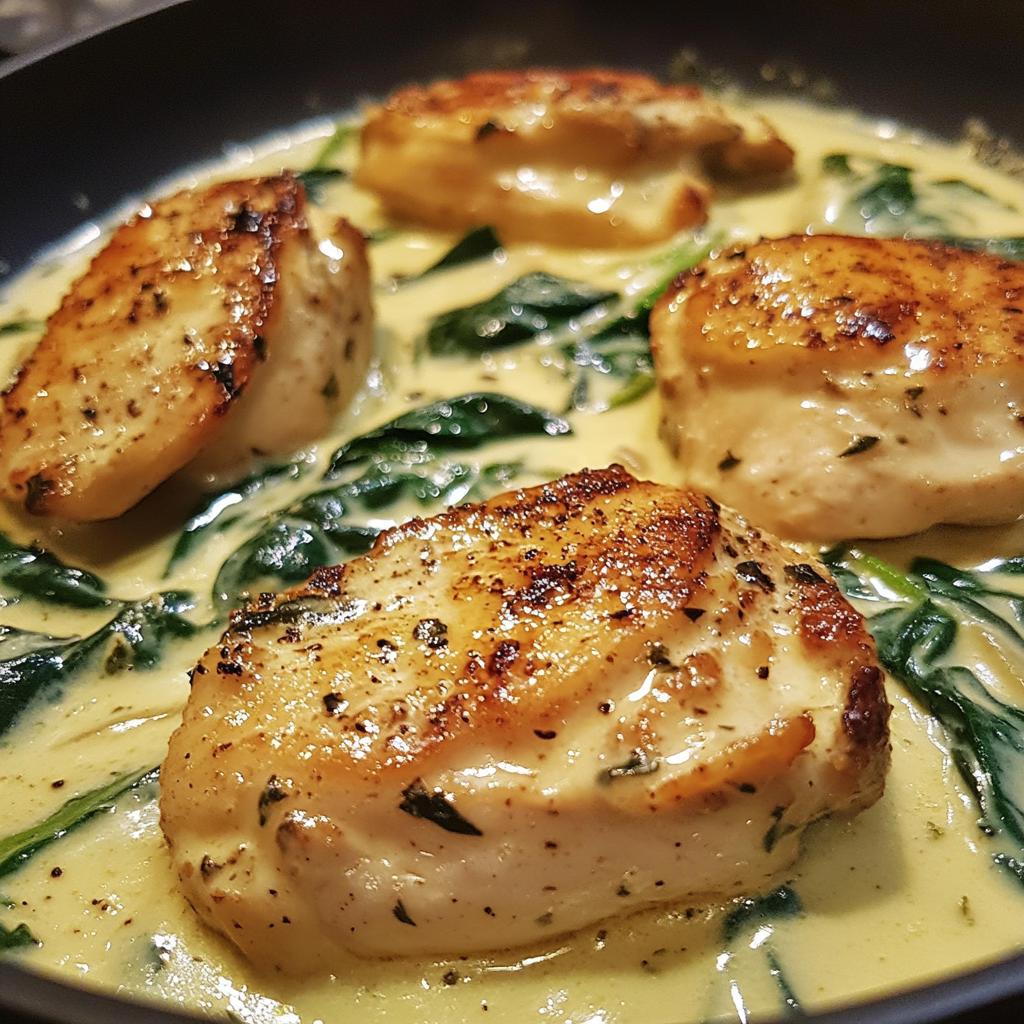 creamy garlic chicken with spinach