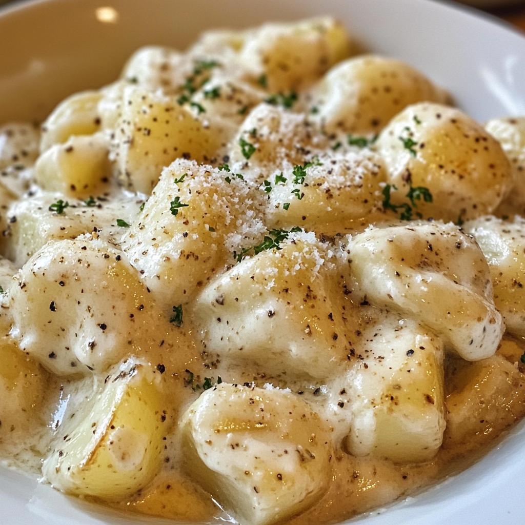 creamy garlic sauce potatoes