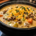 creamy hearty cheeseburger soup