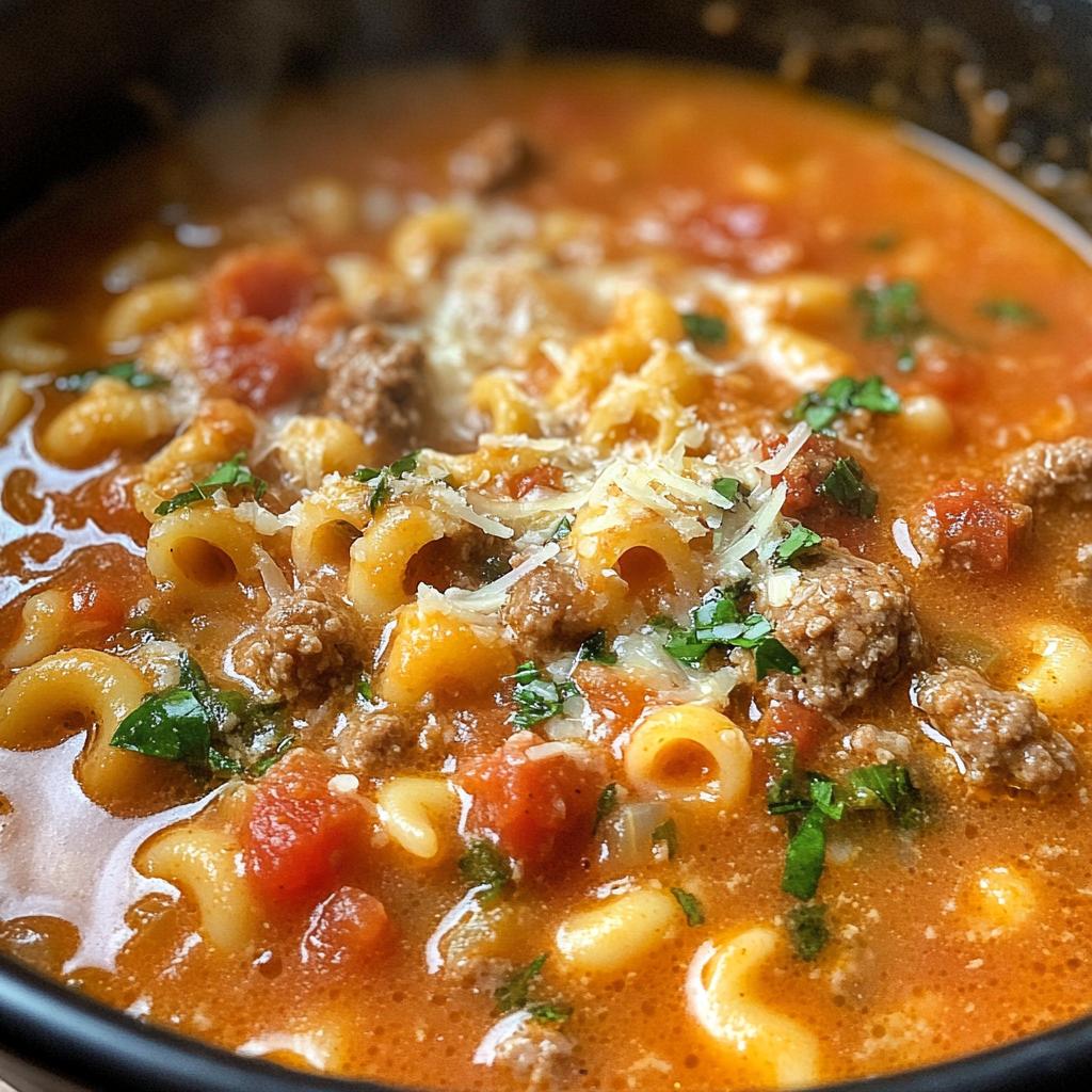 creamy italian sausage ditalini soup with parmesann - detail 1