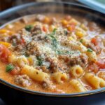 creamy italian sausage ditalini soup with parmesann