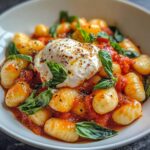 creamy tomato gnocchi with burrata