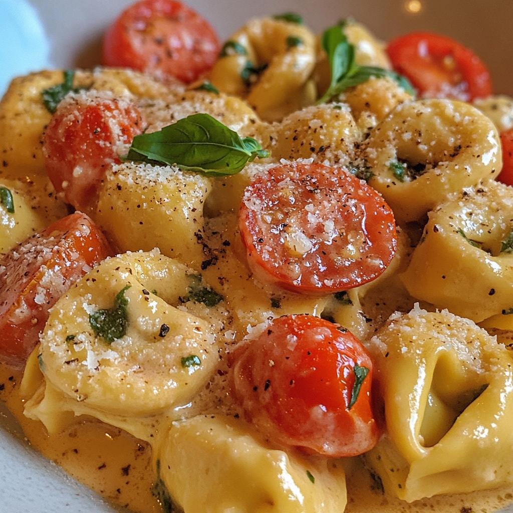 creamy tortellini with tomatoes