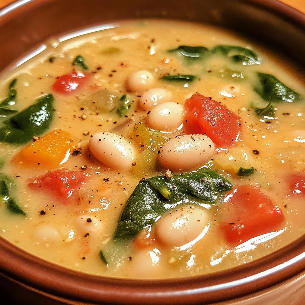 creamy tuscan white bean soup - detail 1