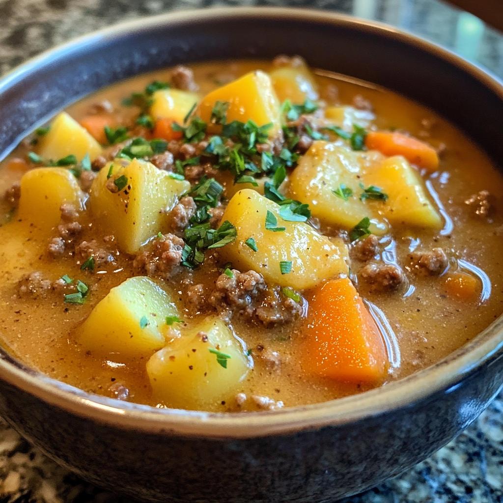 crock pot hamburger potato soup - detail 1