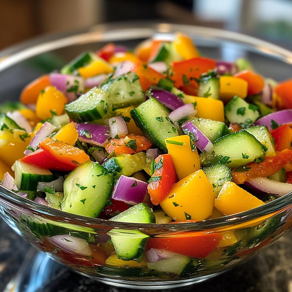 cucumber and sweet pepper salad - detail 1