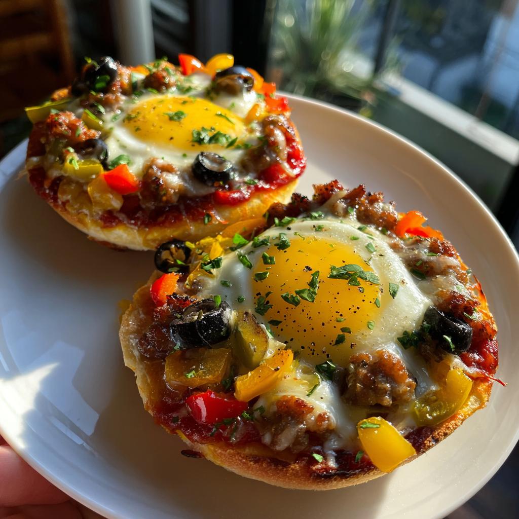 english muffin breakfast pizza