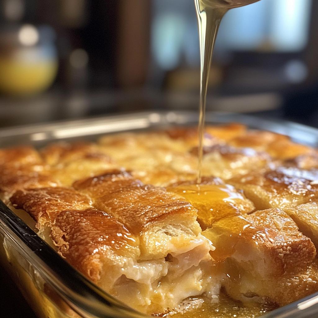 french toast casserole with croissant - detail 1