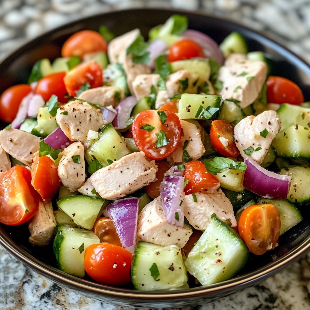 fresh cucumber chicken salad