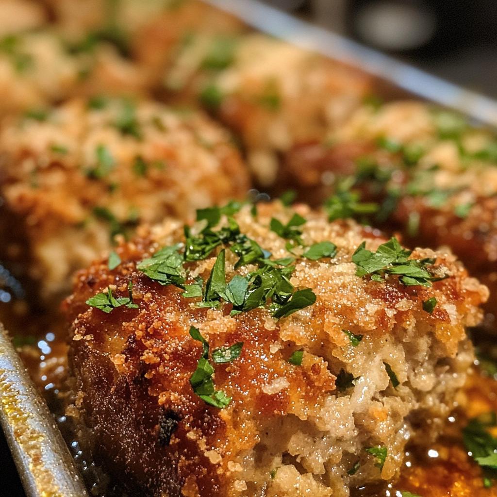 garlic parmesan chicken meatloaves - detail 1