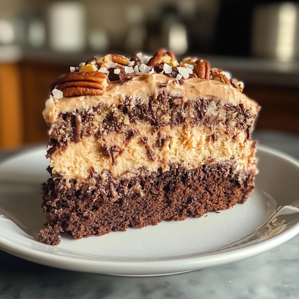 german chocolate poke cake - detail 1