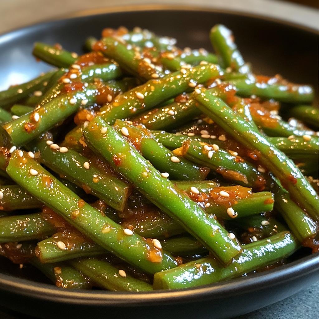 gochujang green beans - detail 1