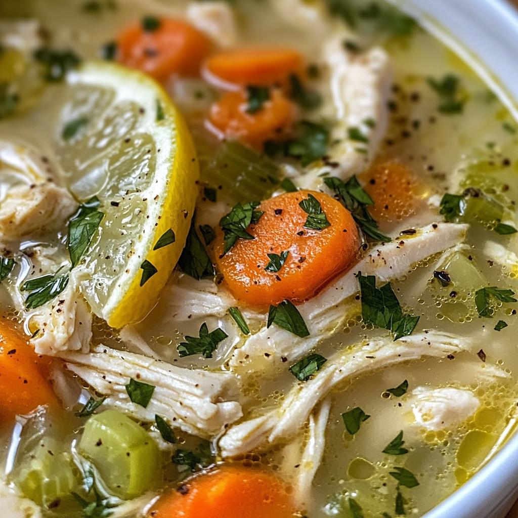 greek lemon chicken soup - detail 1
