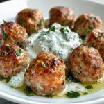 greek turkey meatballs with tzatziki