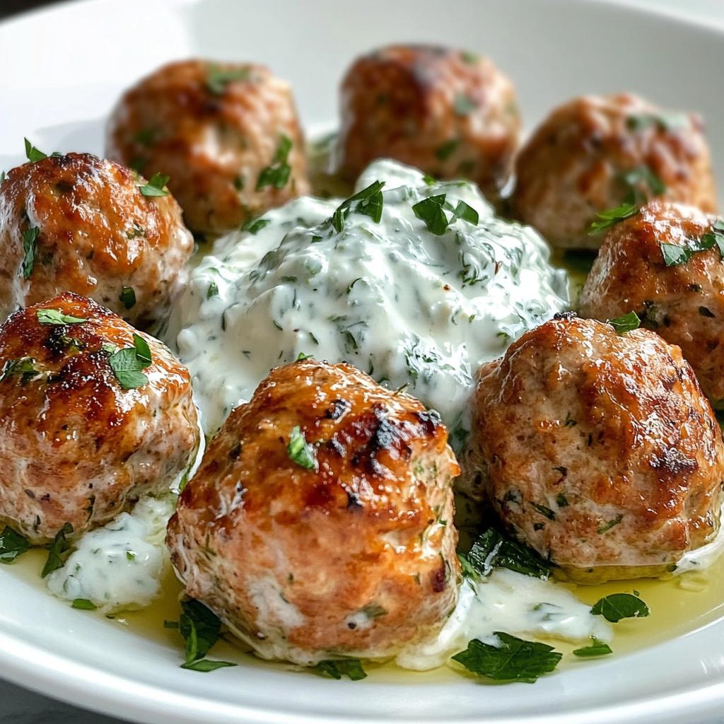 greek turkey meatballs with tzatziki