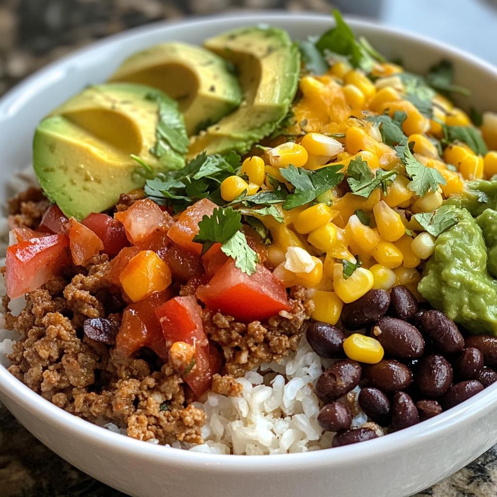 ground beef burrito bowl - detail 1