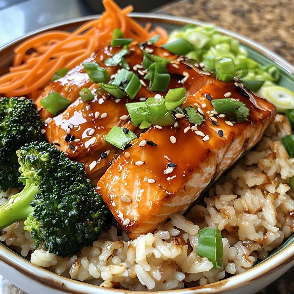 healthy sweet chili salmon bowl