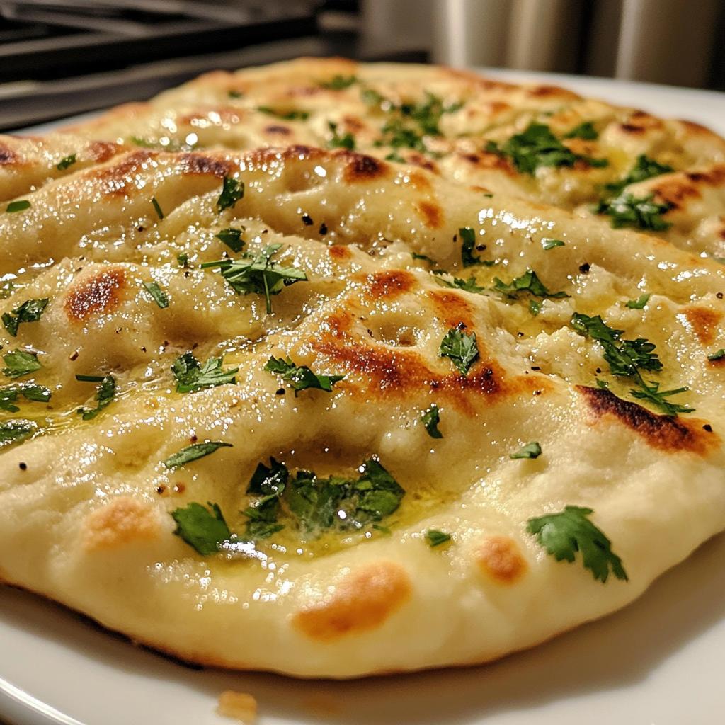 homemade garlic naan