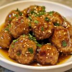 honey garlic glazed meatballs