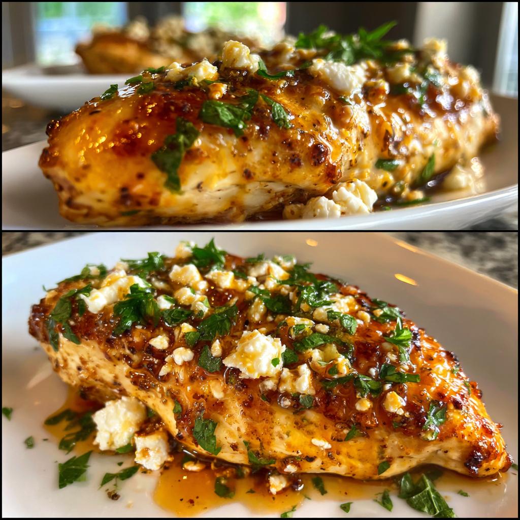 hot honey infused feta chicken - detail 1