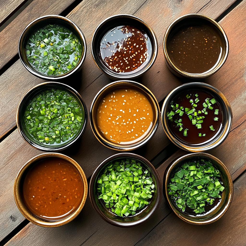 hotpot dipping sauces with 5 different flavors