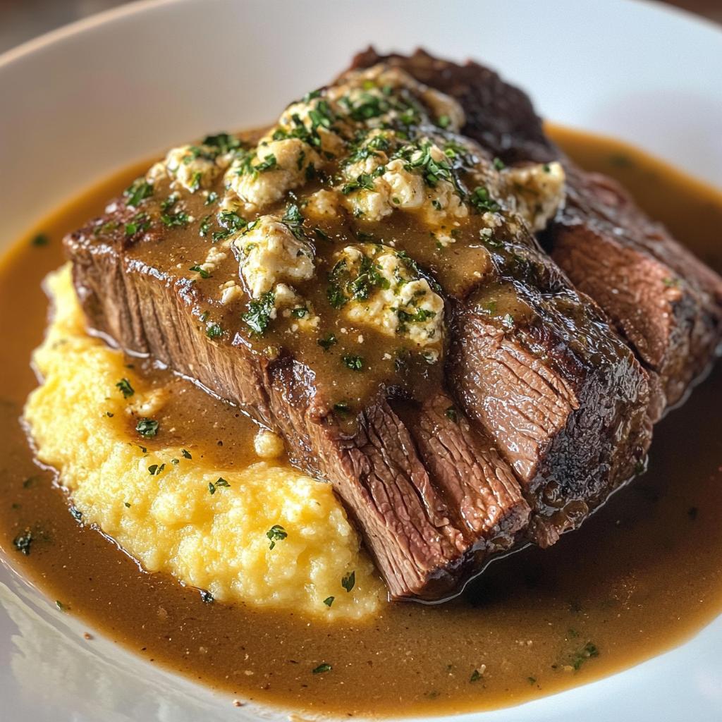 italian pot roast with gorgonzola polenta