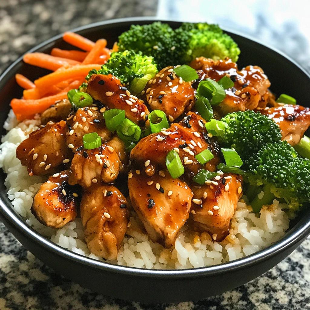 korean chicken rice bowls