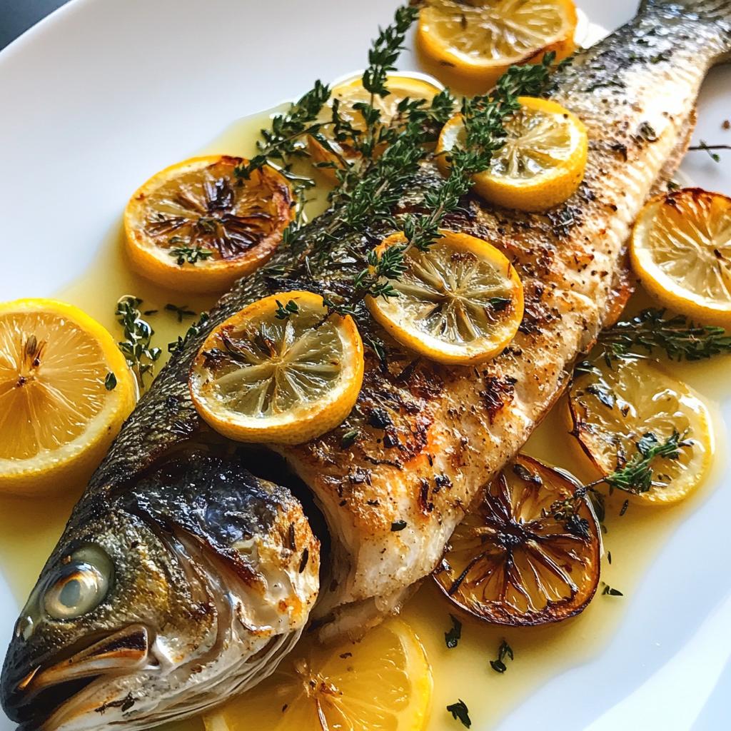 lemon and thyme roasted sea bass - detail 1