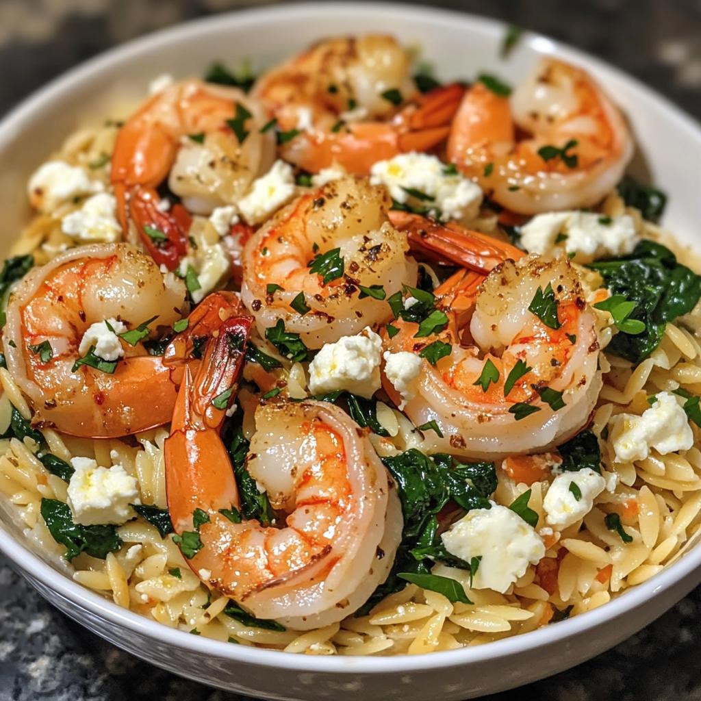 lemon feta orzo shrimp