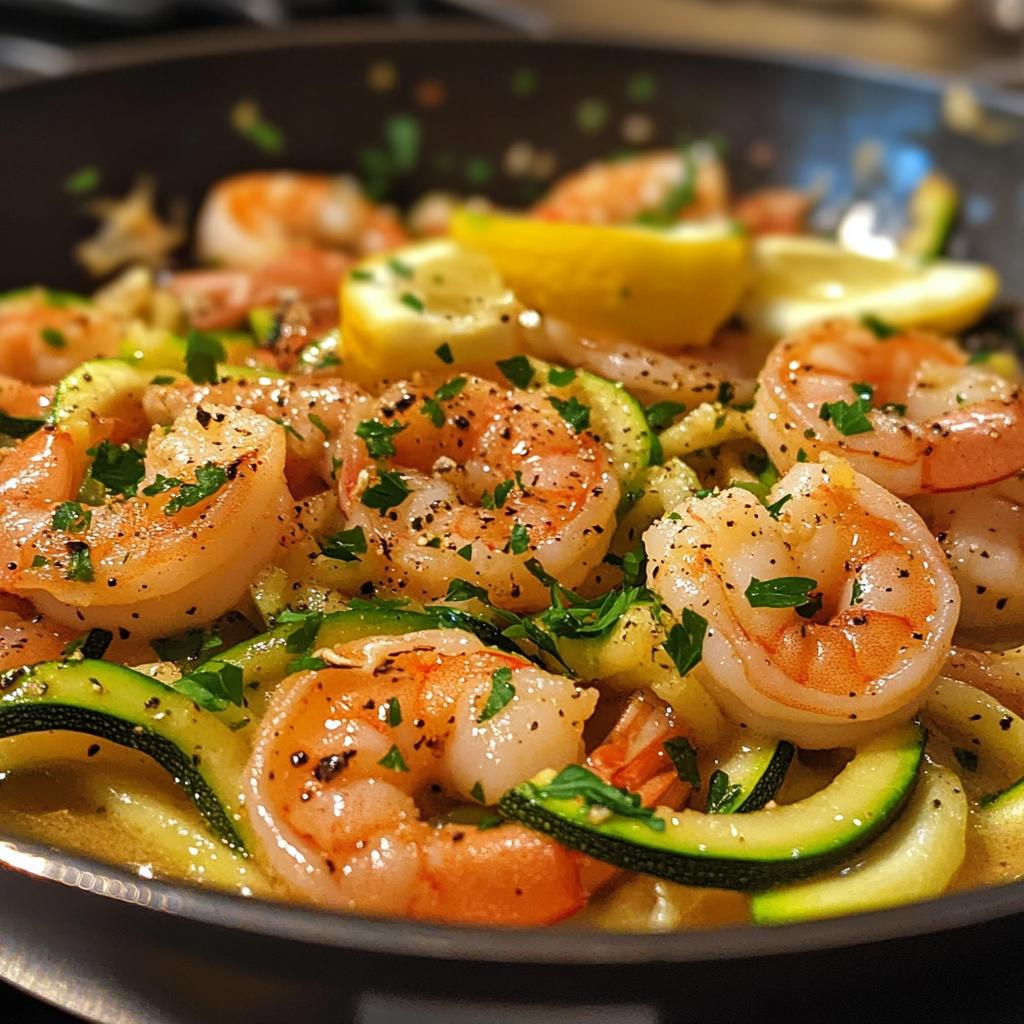 lemon garlic shrimp zucchini noodle