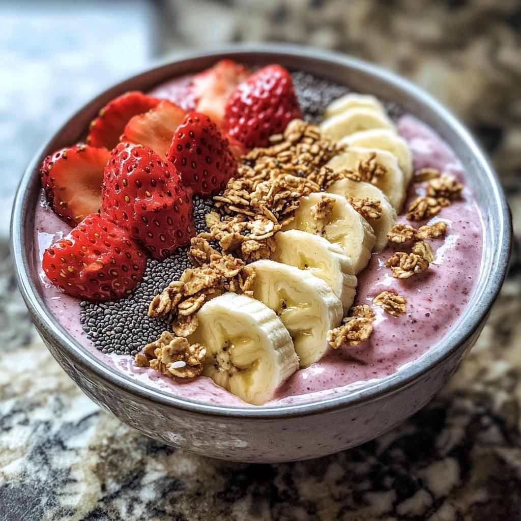 low calorie strawberry smoothie bowl