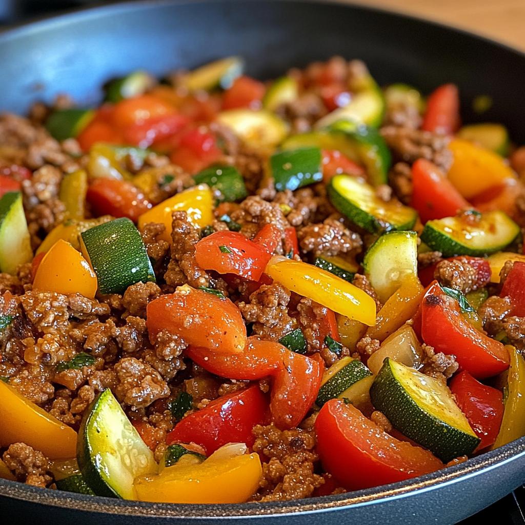 mediterranean ground beef stir fry