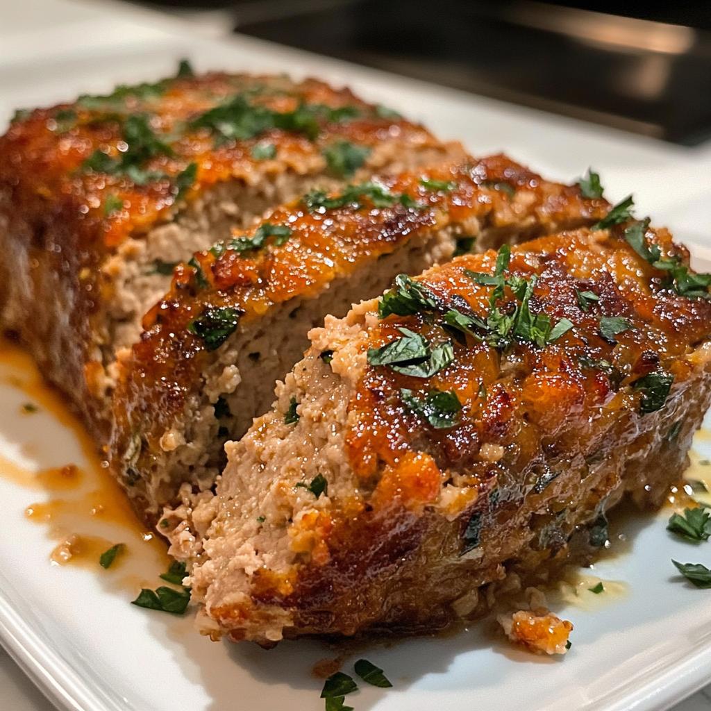 melt in your mouth garlic parmesan chicken meatloaf - detail 1