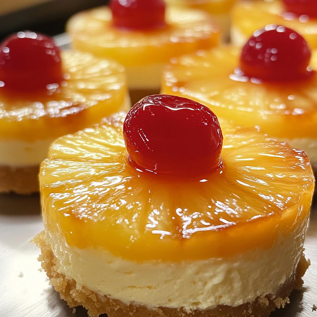 mini pineapple upside down cheesecakes