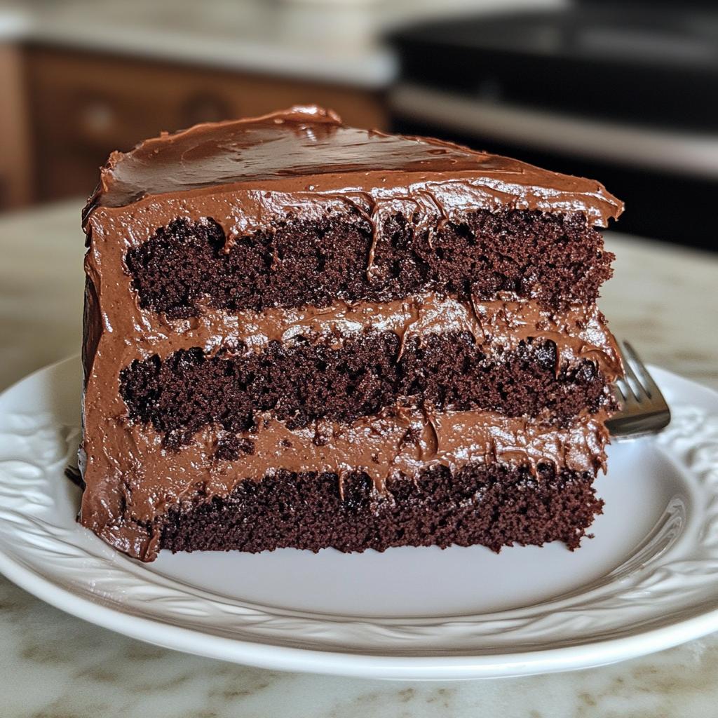 moist and fudgy chocolate cake - detail 1