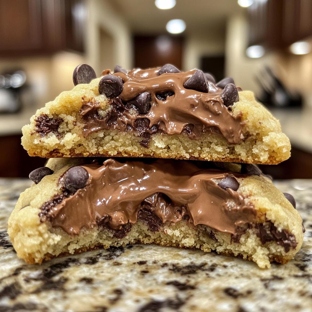 nutella stuffed chocolate chip cookies