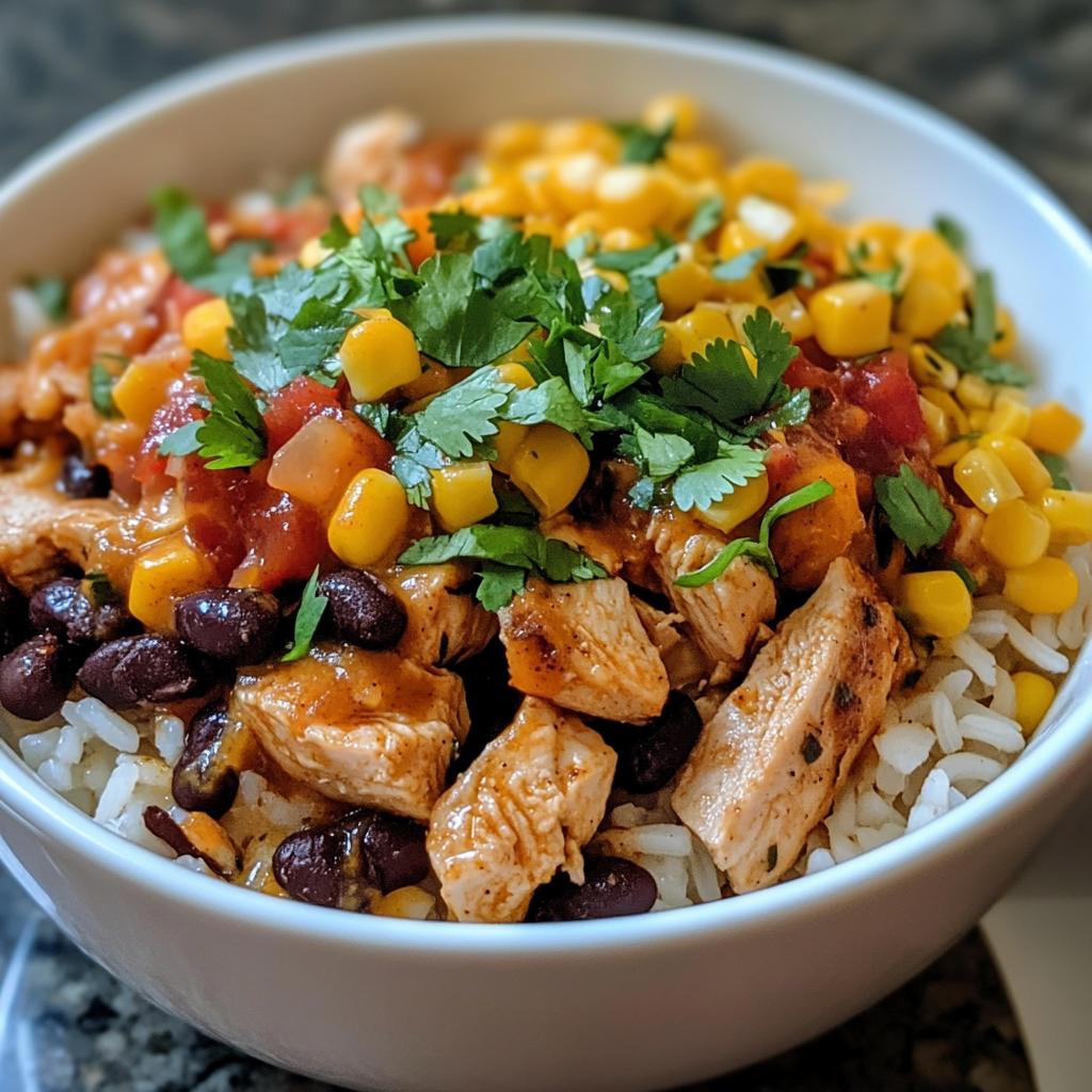 one pan chicken burrito bowl