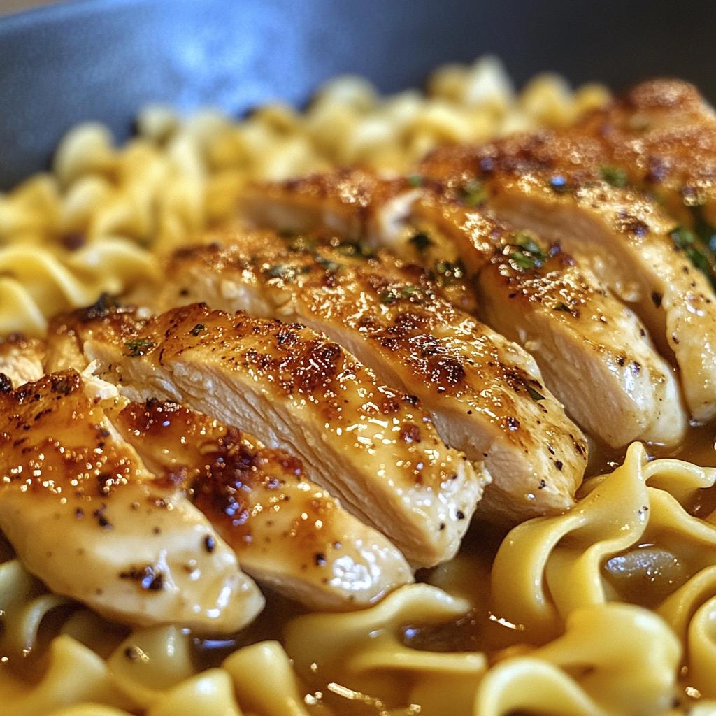one pan chicken with buttered noodles - detail 1