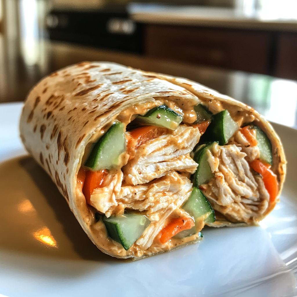 peanut chicken wrap