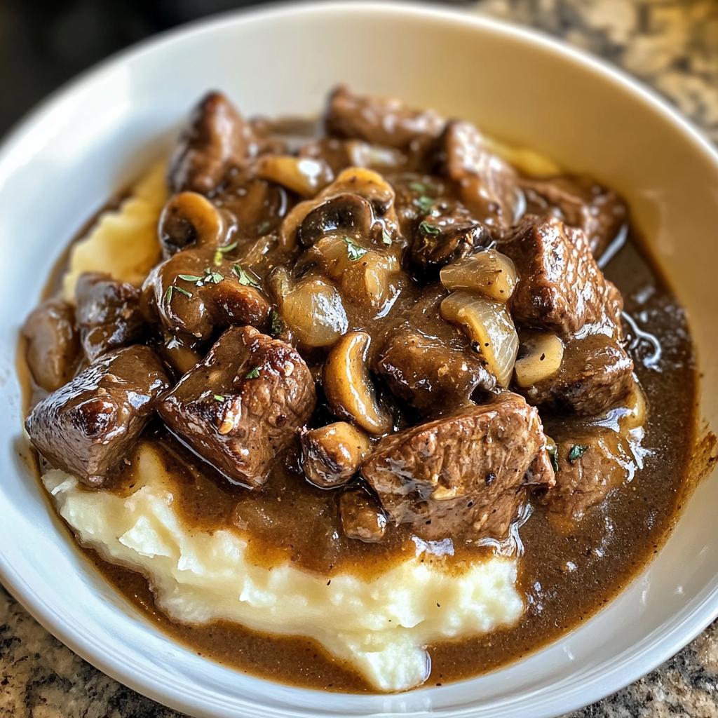 pioneer woman beef tips and gravy - detail 1