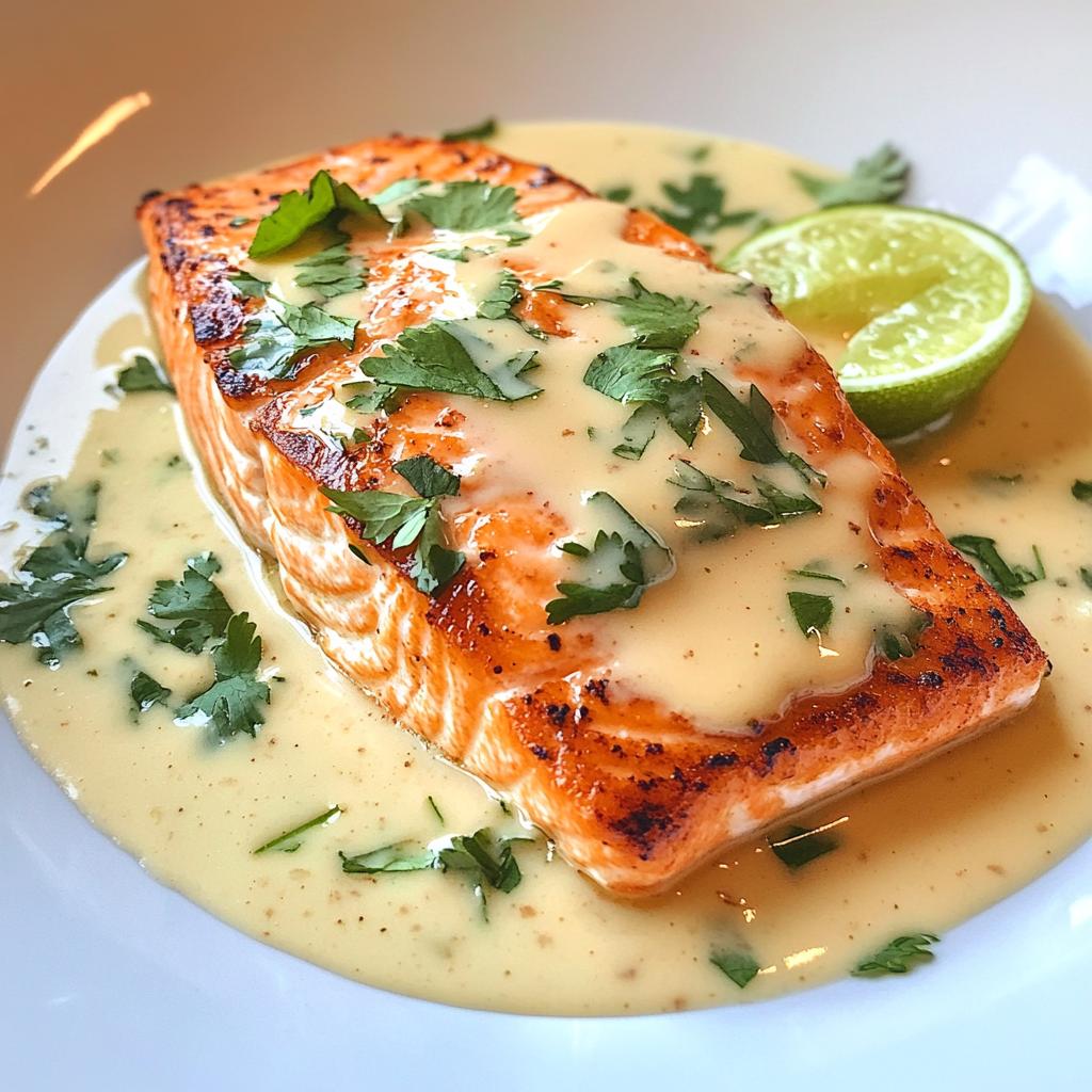 poached salmon in coconut lime sauce