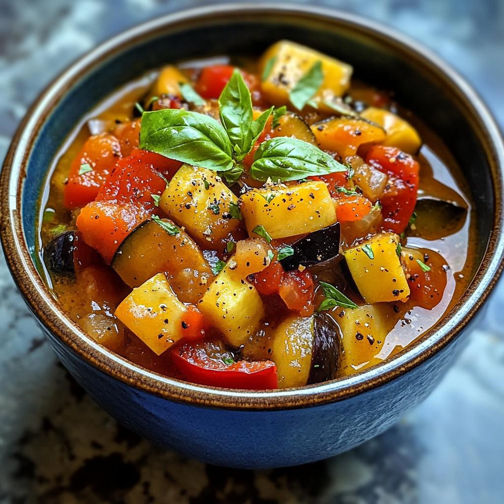 rustic mediterranean vegetable ratatouille soup