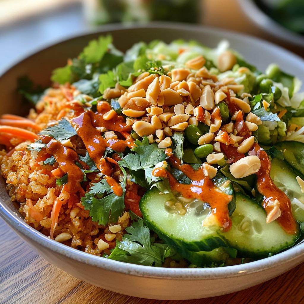 satay crispy rice salad - detail 1