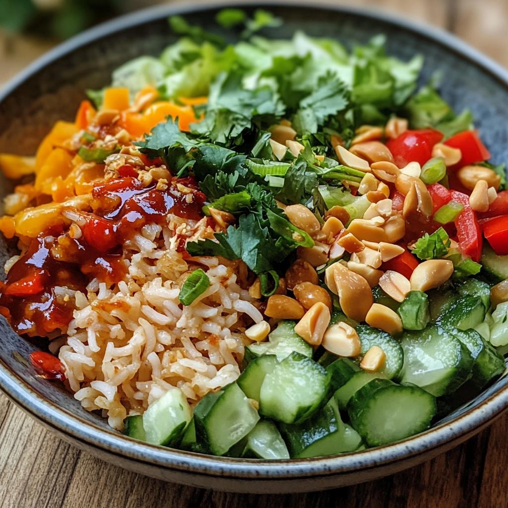 satay crispy rice salad