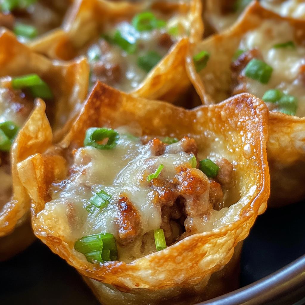 sausage wonton cups - detail 1