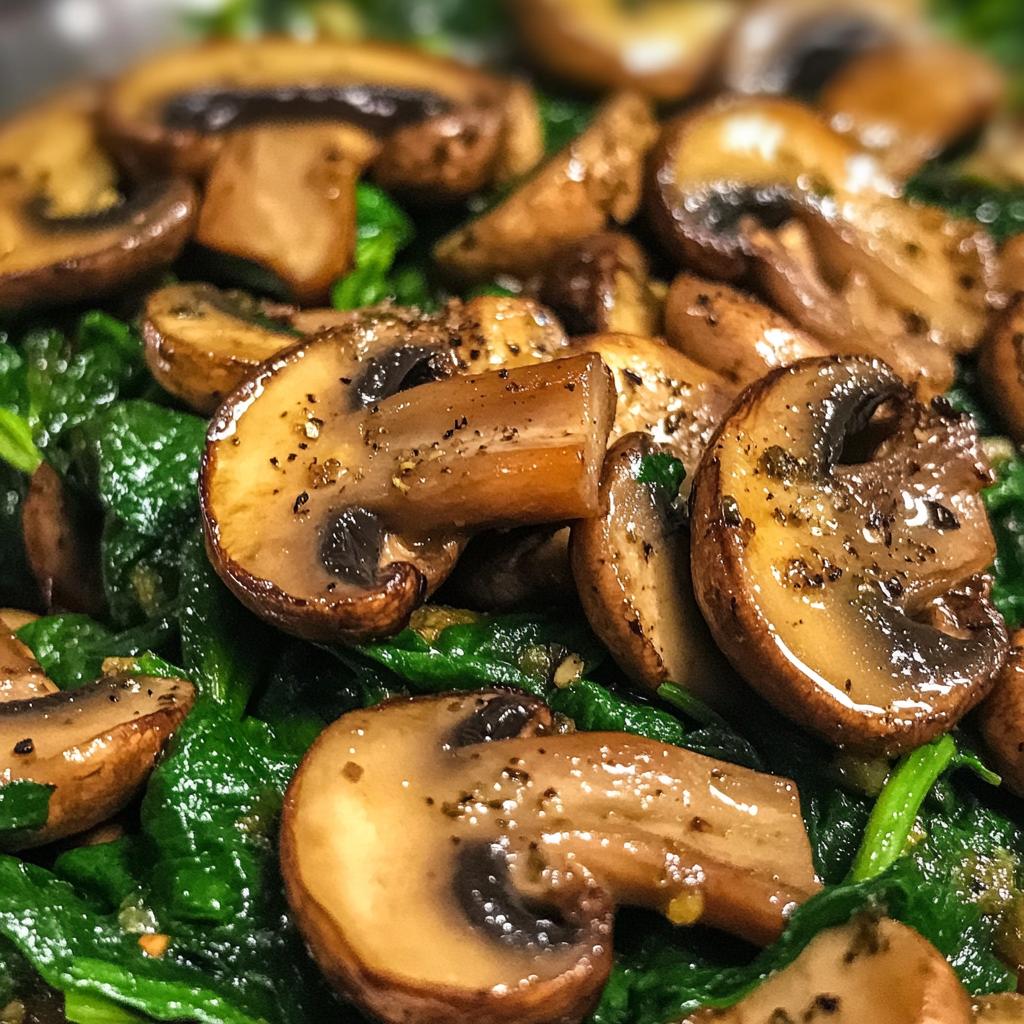 sauteed mushrooms with spinach