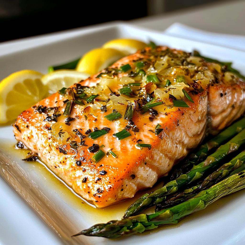 sheet pan lemon garlic butter salmon - detail 1